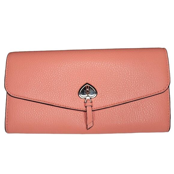 NWT Kate Spade Marti Large Slim Flap Wallet, Melon Orange - Picture 4 of 6